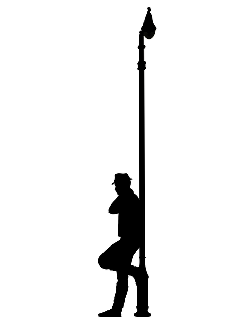 Free download Lamppost Silhouette Man -  free illustration to be edited with GIMP free online image editor