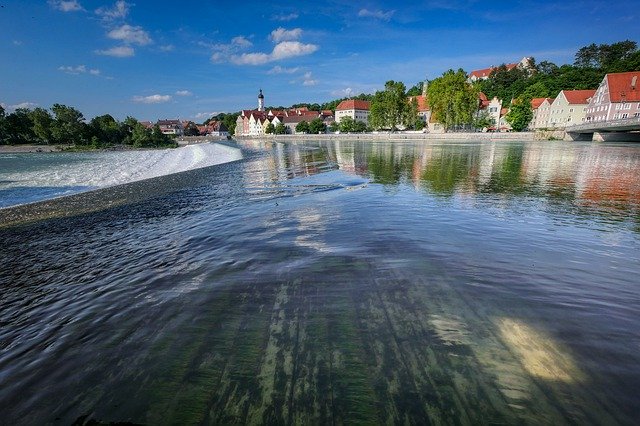 Free download Landsberg Lech River -  free photo or picture to be edited with GIMP online image editor