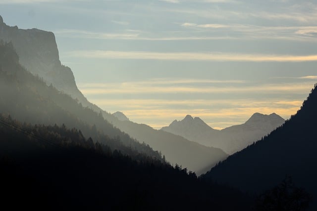 Free download landscape misty mountains sunset free picture to be edited with GIMP free online image editor