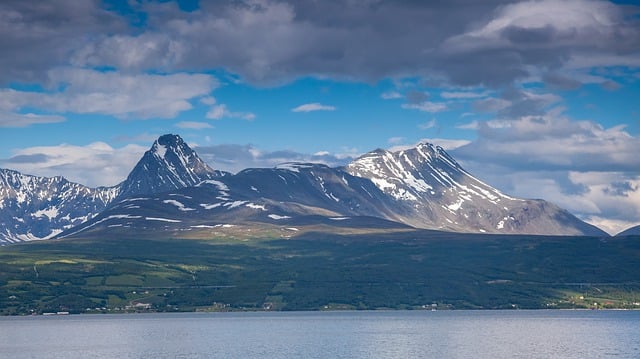 Free download landscape mountain range sea sleet free picture to be edited with GIMP free online image editor