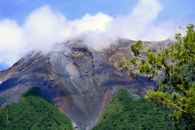 김프 온라인 이미지 편집기로 편집할 풍경 화산 용암 무료 사진 템플릿 무료 다운로드