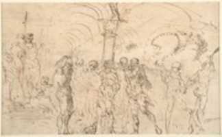 Free download Landscape with Buildings (recto); Studies for a Flagellation (verso) free photo or picture to be edited with GIMP online image editor