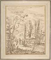 Free download Landscape with Figures near a Tomb free photo or picture to be edited with GIMP online image editor