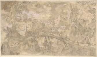 Free download Landscape with Figures Trimming Trees, an Allegory of the Month of March; Verso: Mountainous Landscape with Two Men Crossing a Bridge free photo or picture to be edited with GIMP online image editor