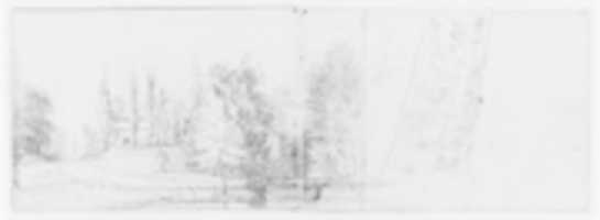 Free download Landscape with Schoolhouse; Study of a Tree (from Sketchbook) free photo or picture to be edited with GIMP online image editor