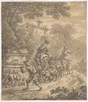 Free download Landscape with Shepherds and their Flock free photo or picture to be edited with GIMP online image editor