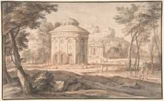 Free download Landscape with Two Classical Temples and Figures free photo or picture to be edited with GIMP online image editor