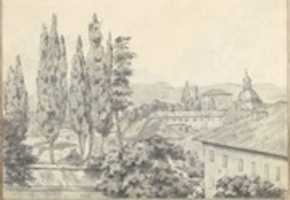Free download Landscape with Villas and a Church (Smaller Italian Sketchbook, leaf 6 recto) free photo or picture to be edited with GIMP online image editor