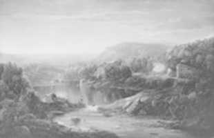 Free download Landscape with Waterfall and Figures free photo or picture to be edited with GIMP online image editor