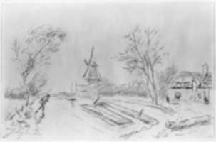 Free download Landscape with Windmill free photo or picture to be edited with GIMP online image editor