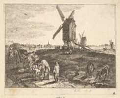 Free download Landscape with Windmills and Cart free photo or picture to be edited with GIMP online image editor