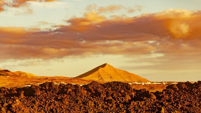 Free graphic lanzarote volcano sunset nature to be edited by GIMP free image editor by OffiDocs