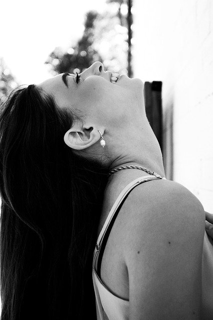 Free download laughter portrait smile woman hair free picture to be edited with GIMP free online image editor