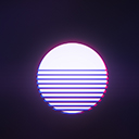 LEAFYISHERE | Artistic | Retro Wave White SUN  screen for extension Chrome web store in OffiDocs Chromium