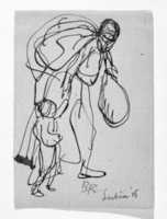 Free download Leaves From a Serbian Sketchbook: Sketch of a Mother and Child free photo or picture to be edited with GIMP online image editor