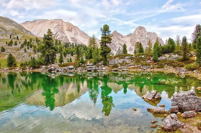 ดาวน์โหลดฟรี lech le vert mountain lake alm รูปภาพฟรีที่จะแก้ไขด้วย GIMP โปรแกรมแก้ไขรูปภาพออนไลน์ฟรี