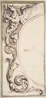 Free download Left Half of a Cartouche with Gryphon and Acanthus free photo or picture to be edited with GIMP online image editor