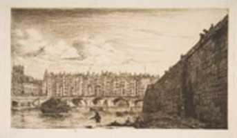 Free download Le Pont-au-Change, vers 1784 (Pont-au-Change, Paris, circa 1784, after Nicolle) free photo or picture to be edited with GIMP online image editor