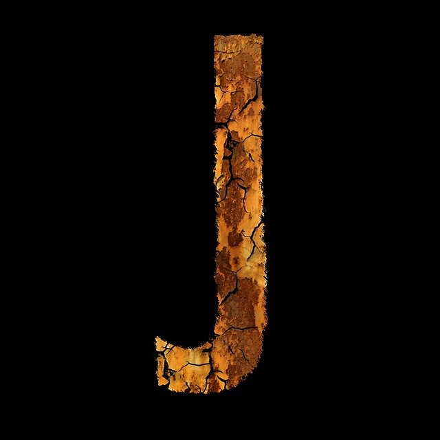 Free download letter rust writing module j free picture to be edited with GIMP free online image editor