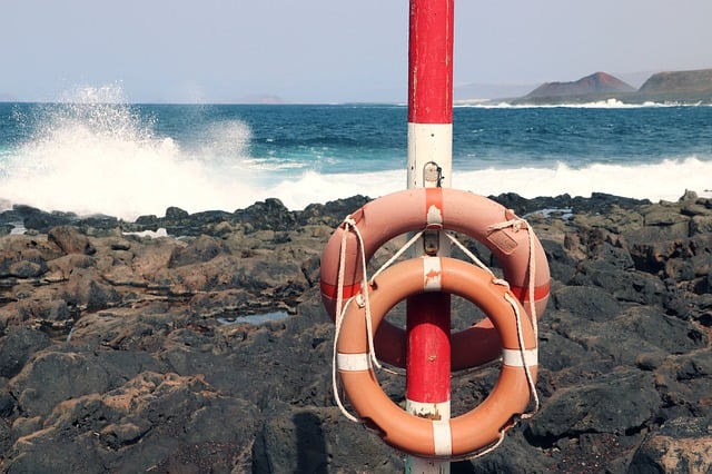 Free download lifebuoys coast sea rocks wave free picture to be edited with GIMP free online image editor