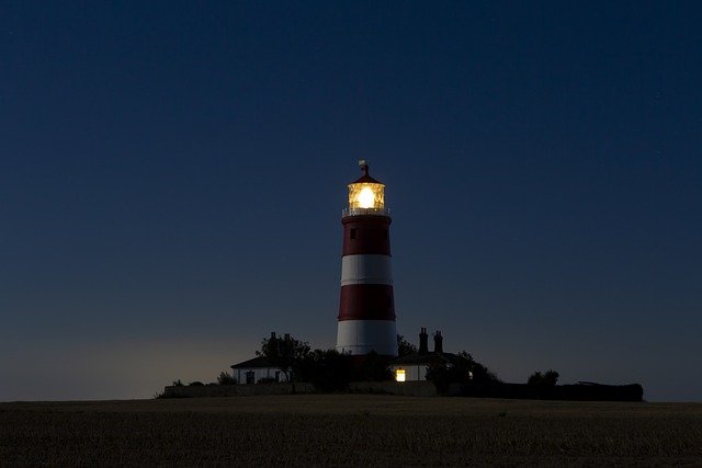 Free download lighthouse night tower happisburgh free picture to be edited with GIMP free online image editor