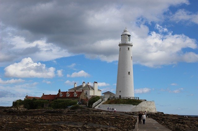 Free download Lighthouse St Mary Whitley Bay -  free photo or picture to be edited with GIMP online image editor