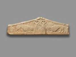 Free download Limestone pediment from a funerary stele (shaft) free photo or picture to be edited with GIMP online image editor