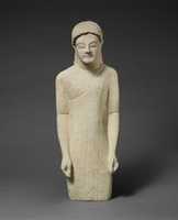 Free download Limestone statuette of a beardless male votary in Greek dress free photo or picture to be edited with GIMP online image editor
