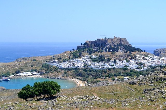 Free download Lindos Castle Rhodes Greece -  free photo or picture to be edited with GIMP online image editor