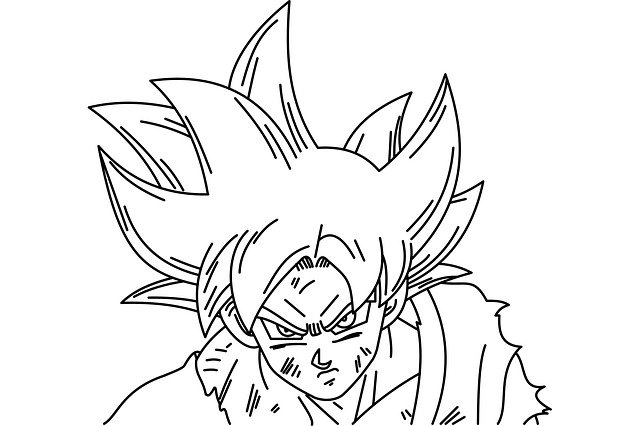 Free download Line Draw Goku Ultra Instinct -  free illustration to be edited with GIMP free online image editor