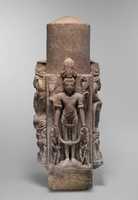 Free download Linga (Phallic Emblem) with Four Standing Deities free photo or picture to be edited with GIMP online image editor