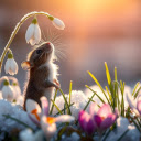 Little mouse and winter flowers  screen for extension Chrome web store in OffiDocs Chromium