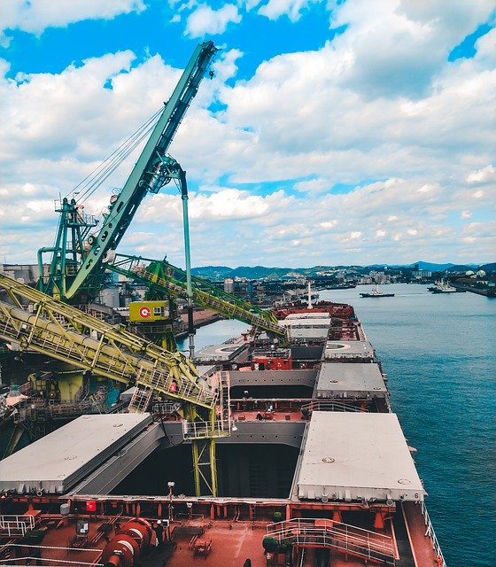Free download Loading Unloading Bulk Carrier -  free photo or picture to be edited with GIMP online image editor
