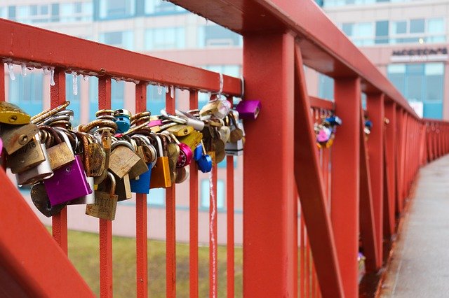 Free download Lock Bridge Padlock -  free photo or picture to be edited with GIMP online image editor