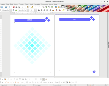 תבנית חינם Losango Azul תקפה עבור LibreOffice, OpenOffice, Microsoft Word, Excel, Powerpoint ו-Office 365