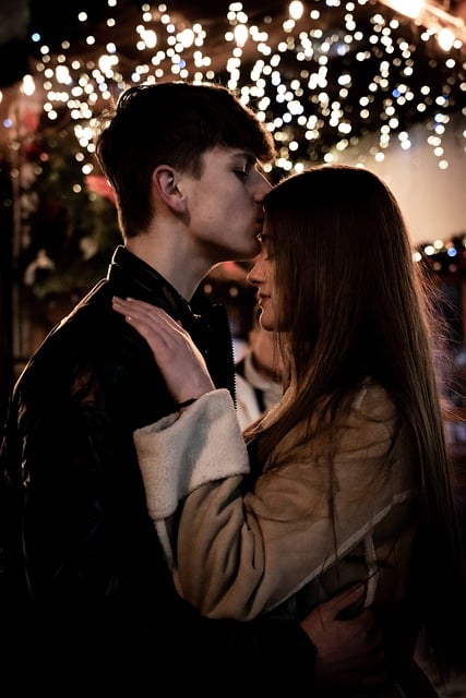 Free download love couple night forehead kiss free picture to be edited with GIMP free online image editor
