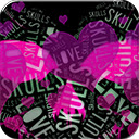 Love Skulls Pink  screen for extension Chrome web store in OffiDocs Chromium