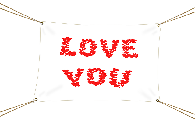 Free download Love You Banner White -  free illustration to be edited with GIMP free online image editor