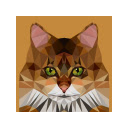 Low Poly Orange Cat Theme  screen for extension Chrome web store in OffiDocs Chromium
