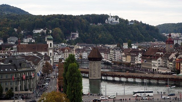 Free download Lucerne Chapel Bridge Water Tower -  free photo or picture to be edited with GIMP online image editor