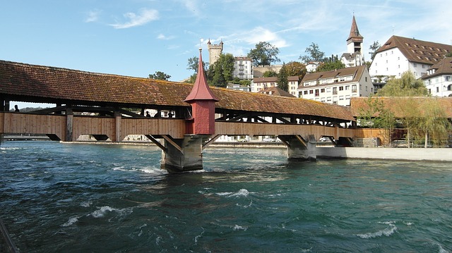 Free download lucerne spreuer bridge bridge water free picture to be edited with GIMP free online image editor