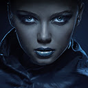 Magic dark blue woman  screen for extension Chrome web store in OffiDocs Chromium