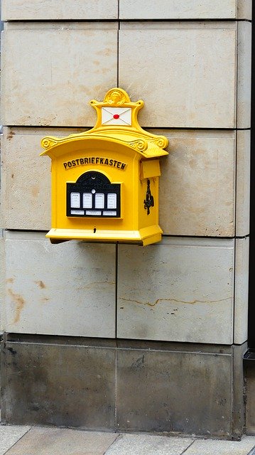 Free download Mailbox Yellow Historically -  free photo or picture to be edited with GIMP online image editor