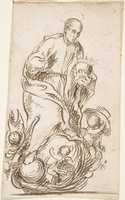 Free download Male Saint Standing on Clouds with Putti free photo or picture to be edited with GIMP online image editor