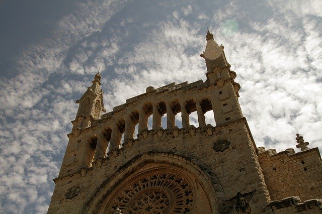 Free download Mallorca Church Facade -  free photo or picture to be edited with GIMP online image editor