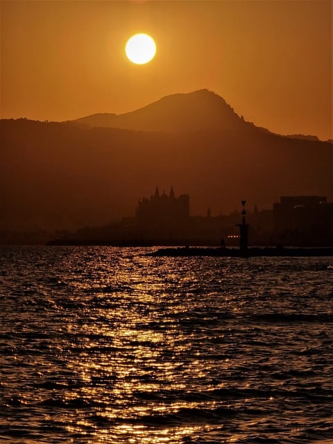 Free download mallorca sunset sea backlighting free picture to be edited with GIMP free online image editor