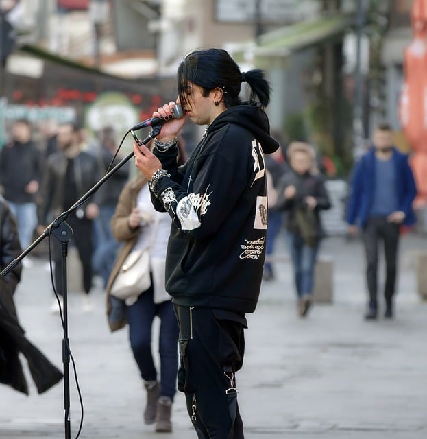 Free download man busker singing microphone free picture to be edited with GIMP free online image editor