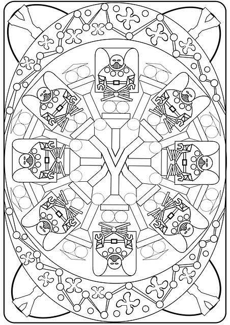 Free download Mandala Black And White Robot -  free illustration to be edited with GIMP free online image editor