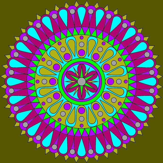 Free download Mandala Colorful Round -  free illustration to be edited with GIMP free online image editor