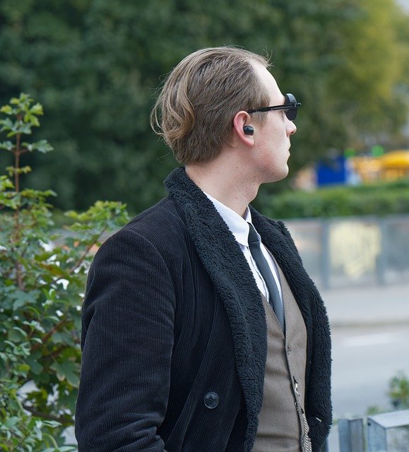 Free download man earbud fashion portrait free picture to be edited with GIMP free online image editor